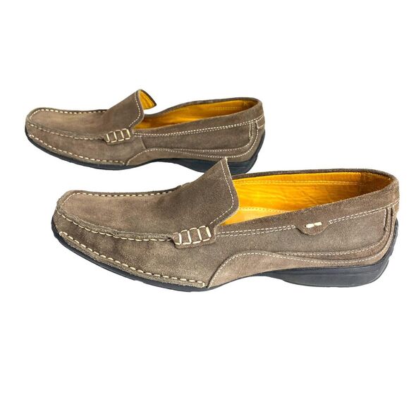 Bacco Bucci Brown Leather Driving Loafers Crespo Moccasins Shoe Mens Sz 10 M - Picture 5 of 14